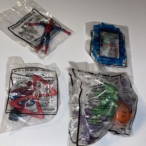 SPIDER-MAN toy set (4) Original movie Marvel Sony Carls Jr‎ Hardees 2002 NIOP